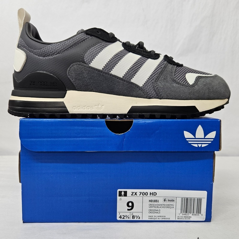 Adidas Originals ZX 700‎ HD Retro Sneakers H01851 Grey White Men's Size 9